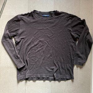 Men's Zegna Sport Chocolate Brown Soft Long Sleeve Jersey-Medium